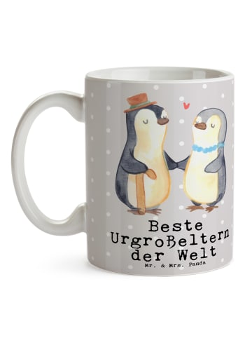Mr. & Mrs. Panda Trinkbecher Pinguin Beste Urgroßeltern der Welt... in Grau Pastell