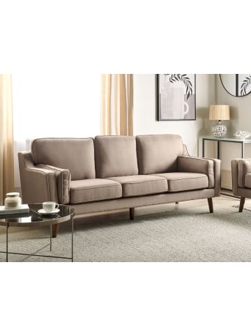 Beliani 3-Sitzer Sofa LOKKA in Braun - (W) 204 x (H) 85 x (L) 83 cm