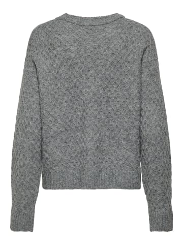 JDY Strickpullover in Medium Grey Melange