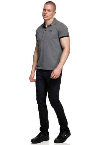Rusty Neal Kontrast Polo Pique Shirt Regular Fit in Anthrazit / Schwarz