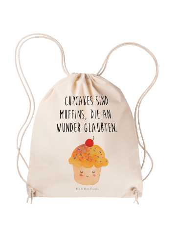 Mr. & Mrs. Panda Stoffrucksack Cupcake mit Spruch in Creme