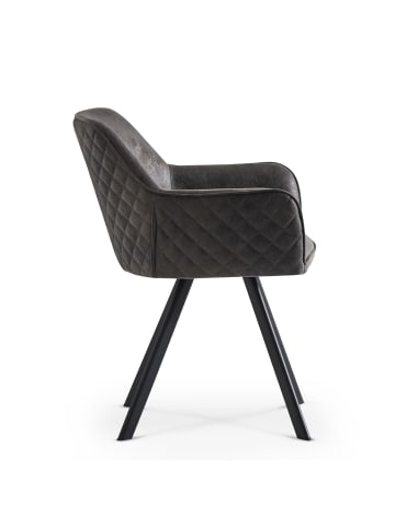 B&D Home 2er-Set: Esszimmerstuhl CYRUS in Anthrazit - (B)56 x (H)80 x (T)60 cm