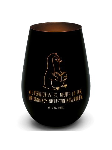 Mr. & Mrs. Panda Laterne Pinguin Buch mit Spruch in Schwarz