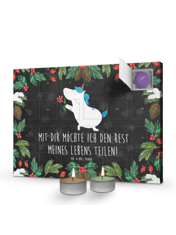 Mr. & Mrs. Panda adventskalender mit kerzen Einhorn Blume mit Sp... in Kreidetafel