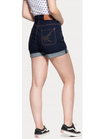 Queen Kerosin Short "Denim Short High Waist" in Blau