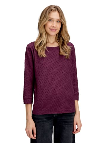 BETTY & CO Strukturshirt mit Rundhalsausschnitt in Dark Aubergine