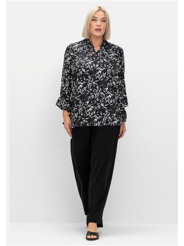 sheego Hemdbluse in schwarz-weiß gemustert