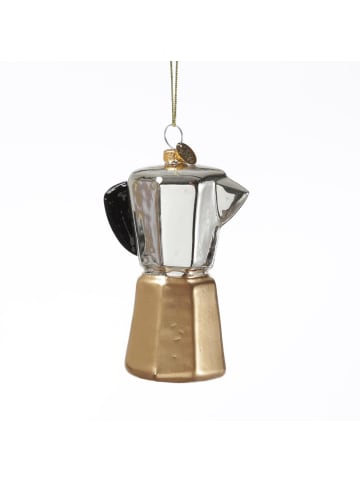 MARELIDA Weihnachtsbaumschmuck Espressokanne Glas Espressokocher H: 10cm gold