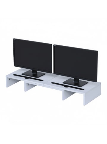 relaxdays Monitorständer in Weiß