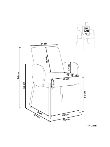 Beliani Esszimmerstuhl MAGEE in Beige - (W) 56 x (H) 86 x (L) 57 cm