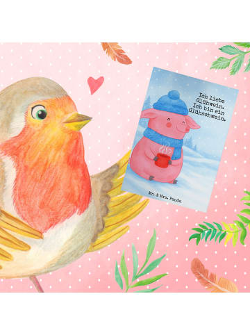 Mr. & Mrs. Panda babykarte Schwein Glühwein Design mit Spruch in Weiß