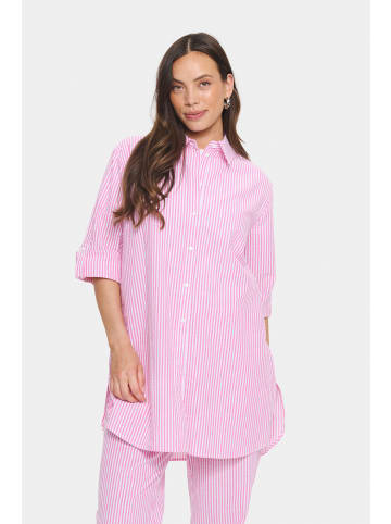SAINT TROPEZ Kleid HaddaSZ Gerade Passform in Fandango Pink White Stripe