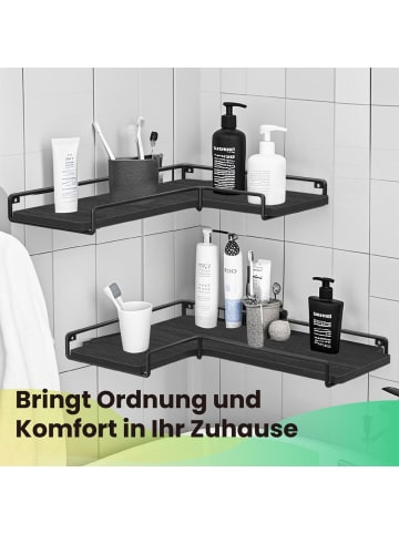 VASAGLE 2er-Set: Eckregal Barnet-old in Schwarz - (B)29 x (H)4 x (T)40 cm