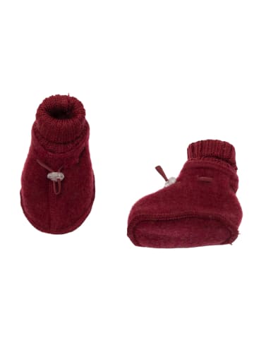 Joha Booties Krabbelschuhe Merino-Wolle in bordeaux