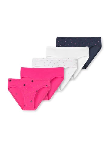 Schiesser Slip 5er Pack in Pink/Weiß/Dunkelblau