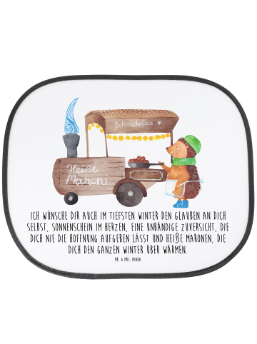 Mr. & Mrs. Panda Sonnenschutz Auto Igel Maronen mit Spruch in Weiß