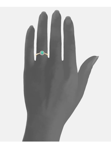 Diamant L'éternel Ring aus 375 Gelbgold mit Diamant mit Smaragd