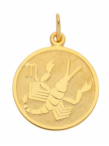 Adeliás 333 Gold Sternzeichen Anhänger Skorpion Ø 16 mm in gold
