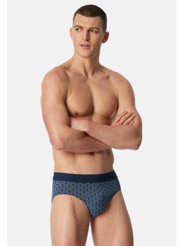 Schiesser Rio Slip / Unterhose 95/5 Cotton in Schwarz / blau