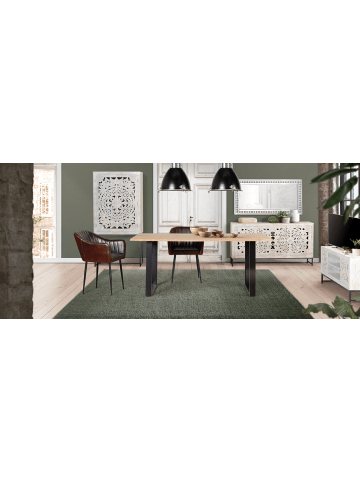 Giner y Colomer Küchenhochschrank aus Mangoholz in Gray