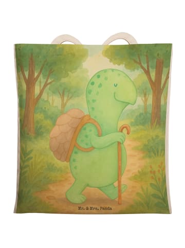 Mr. & Mrs. Panda Tote Bag Schildkröte Wanderer Design ohne Spruch in Weiß