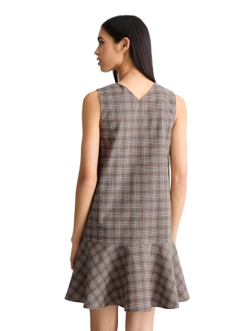 Marc O'Polo DENIM Kariertes Volantkleid regular in Dark Brown