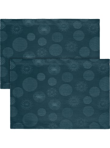 Erwin Müller Jacquard, Baumwollmischung Tischset 2er-Pack Calvia in petrol