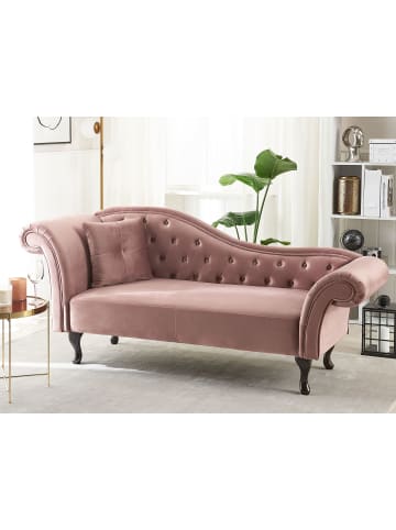 Beliani Chaiselongue LATTES in Rosa - (W) 188 x (H) 87 x (L) 59 cm