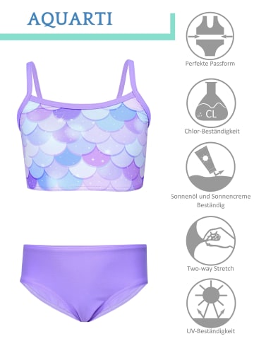 Aquarti Mädchen Bikini Set Zweiteilig Bikinislip Bustier in lila Modell 1
