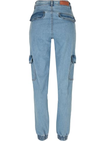 Urban Classics Urban Classics Damen Ladies Organic Stretch Denim Cargo Pants in clearblue bleached