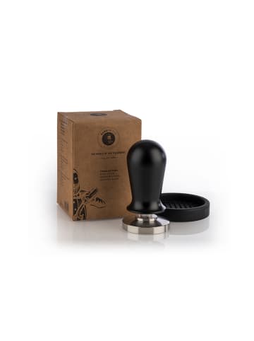 Buddy's Bar Tamper mit Matte in Schwarz, Maße: 5,1x5,1x10 cm