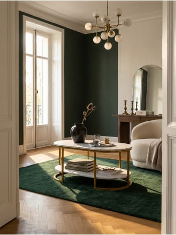 KADIMA DESIGN Couchtisch 100x60x45 cm mit Marmor Optik, Design Wohnzimmertisch in Weiß