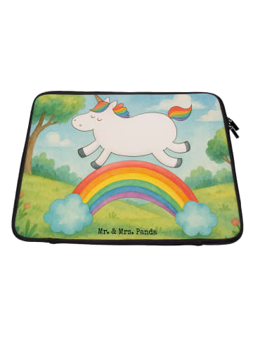 Mr. & Mrs. Panda Laptop Tasche Einhorn Regenbogen Design ohne Sp... in Weiß