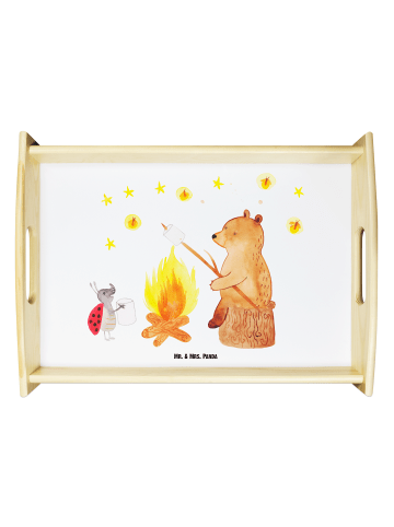 Mr. & Mrs. Panda Snack Tablett Bär & Marienkäfer Lagerfeuer ohne... in Weiß