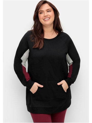 sheego Longsweatshirt in schwarz