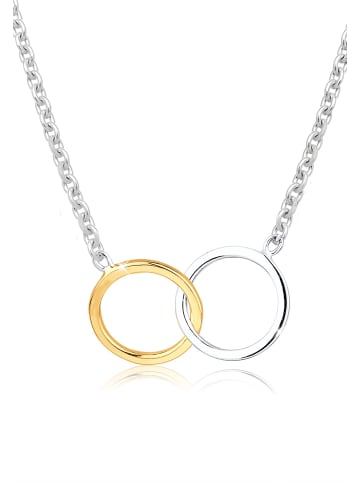 Elli Halskette 925 Sterling Silber Kreis, Bi Color_Tri Color in Silber