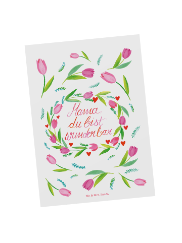 Mr. & Mrs. Panda bildkarte Mama Tulpen mit Spruch in Bunt