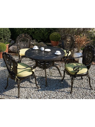 Beliani 9-tlg Gartentisch Set SAPRI in Braun/Grün