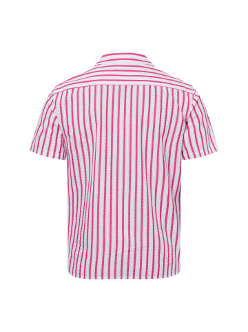 Nils Sundström Freizeithemd in himbeer weiß - 0004