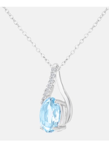 Diamant L'éternel Halskette mit Anhänger aus 375 Weißgold mit Diamant mit Topas