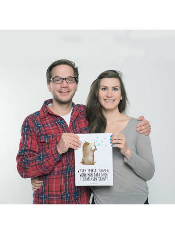 Mr. & Mrs. Panda Poster Bär Seifenblasen mit Spruch in Weiß