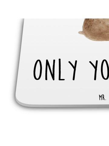 Mr. & Mrs. Panda Untersetzer Bär Gitarre mit Spruch in Weiß