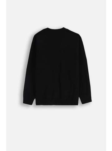 Coccodrillo Baumwollstrickjacke in schwarz