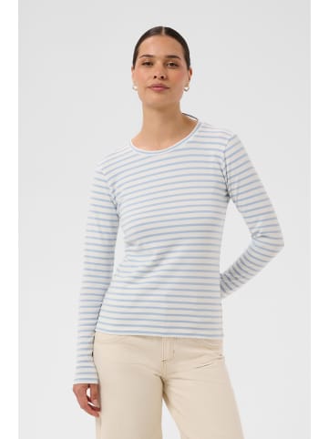 Kaffe Langarm-Shirt KAliddy Regular fit in Chalk W. Blue Fog Stripe