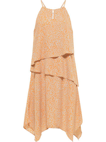 IZIA Damen Midikleid in Orange Beige
