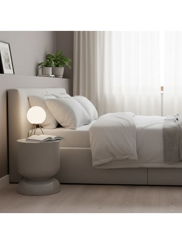 relaxdays Beistelltisch in Hellgrau - (H)46 x (Ø)36 cm