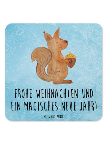 Mr. & Mrs. Panda Untersetzer Eichhörnchen Weihnachten mit Spruch in Eisblau