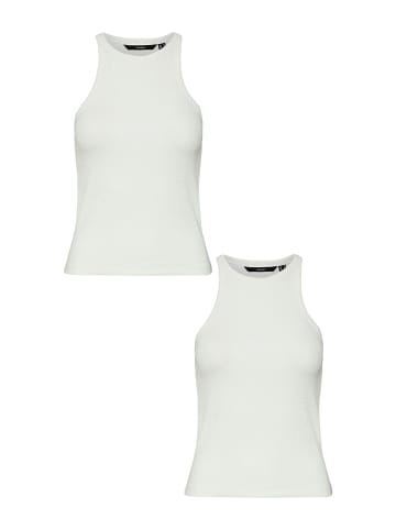 Vero Moda Shirt 2er-Set enges Tank Top Rundhals ohne Ärmel in Weiß-2