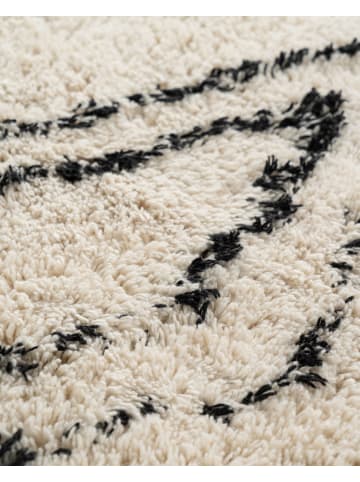 Vivorum Wohnzimmer Kurzflor Teppich Alena 125 in creme - schwarz