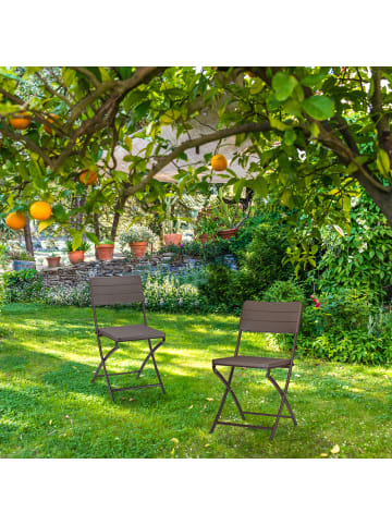 relaxdays 2x Gartenstuhl in Braun